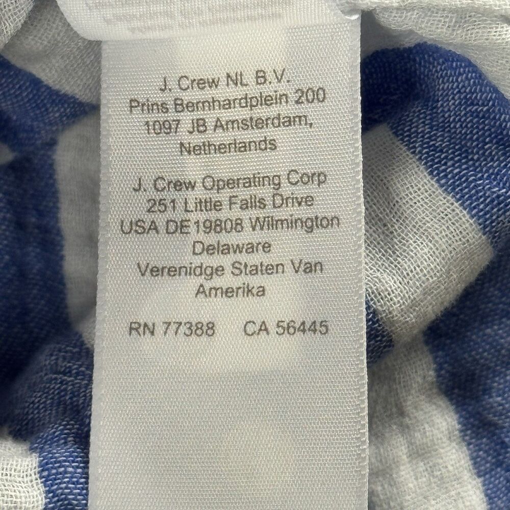 J.Crew Factory Womens Sz XS Striped Gauze Button Up Shirt Blue White Coastal - Picture 10 of 11